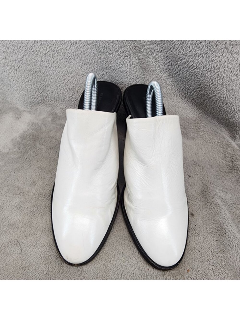 Rebecca Minkoff Shoes Womens Size 8.5 White Leather Slip On Mules *Read* - Picture 3 of 14
